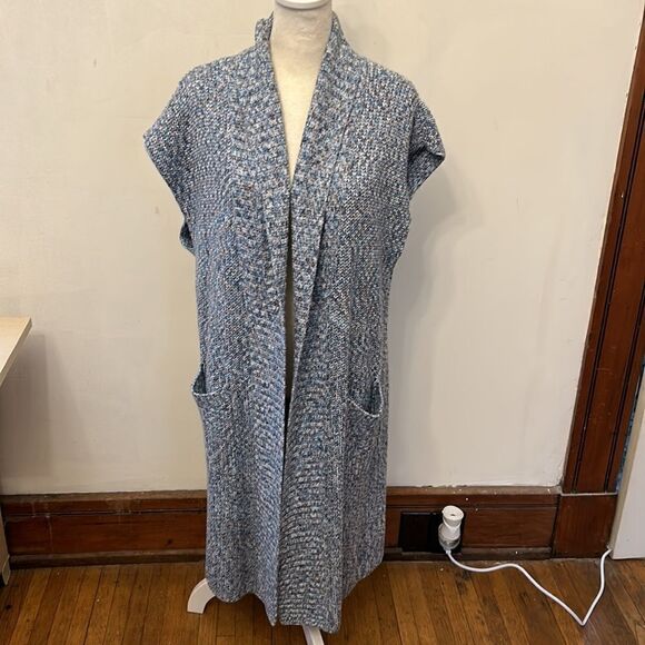 Cabi blue multicolored sleeveless long vest/sweater Size S EUC - Picture 2 of 11